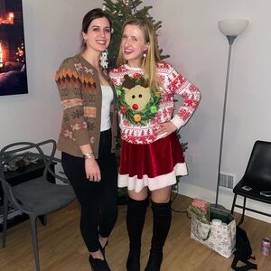Festive Rudolph ugly Christmas sweater